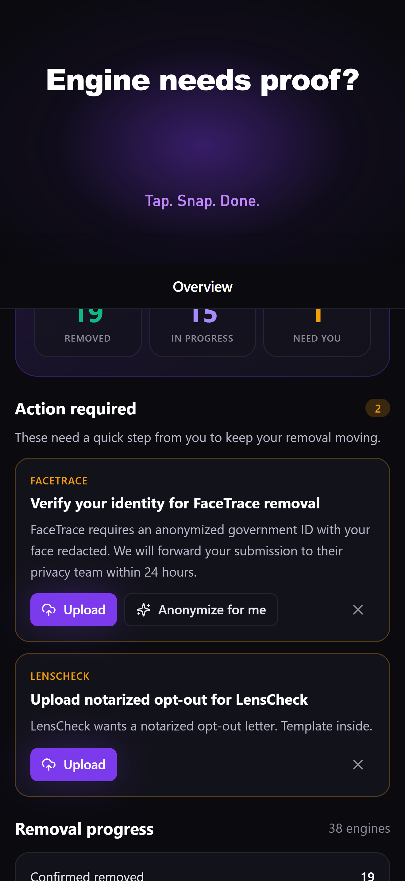 Action Required — done in seconds